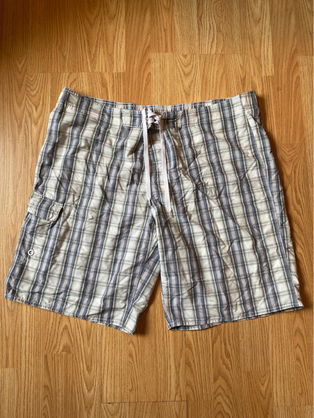 Y2K Plaid Eddie Bauer Mesh Swim Trunks Men's 40